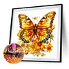 Diamond Painting-DIY Full Round Drill Yellow Butterfly(40x40cm)