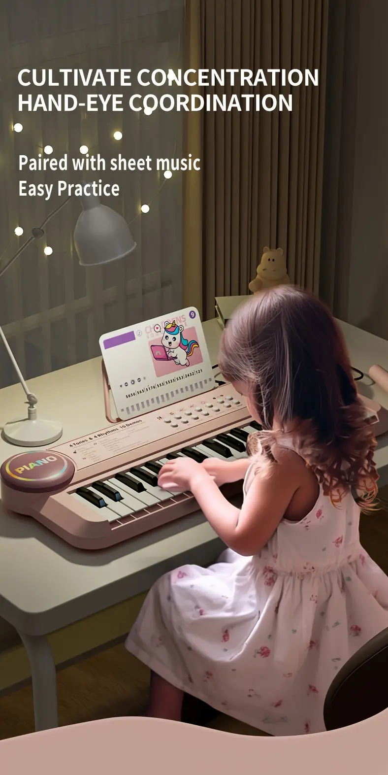 37 key toy for kids portable electronic organ with features vibrant usb powered 36v ideal for girls universal musical learning perfect gift for birthdays holidays piano for kids Product details 3