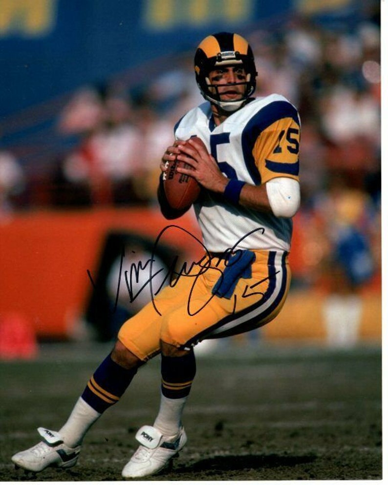 Vince ferragamo signed autographed nfl los angeles rams Photo Poster painting