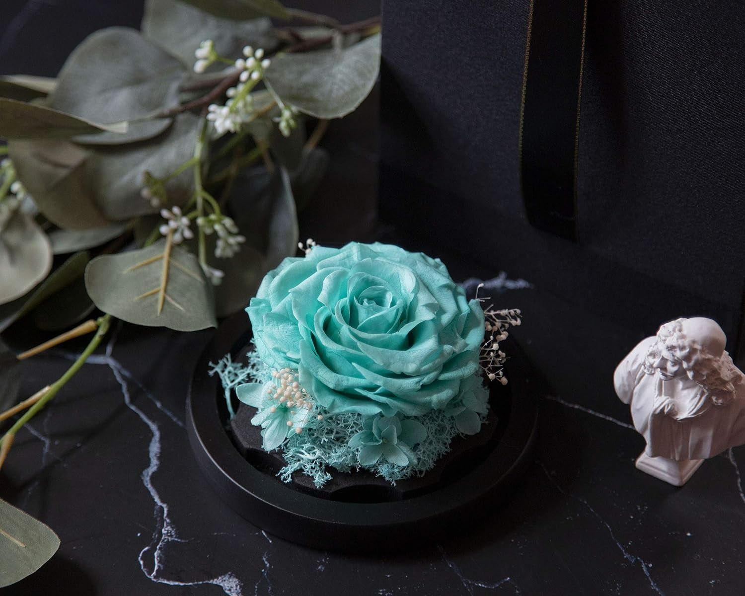 Tegooe DuHouse Forever Roses Preserved Real Flowers in Glass Dome Eternal Flower Gift for Her Valentines Day Anniversary B...