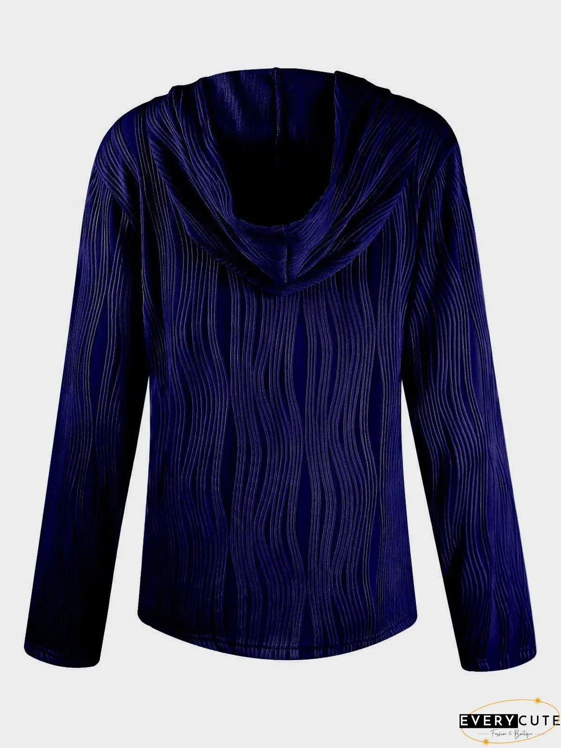 Textured Long Sleeve Hoodie