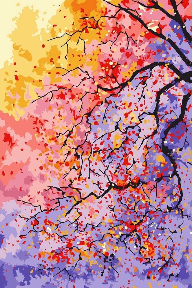 

Scenery Of Colorful Trees – Paint By Numbers - 40*50CM, 501 Original