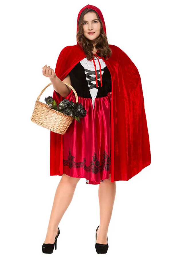 Womens Plus Size Little Red Riding Hood Costume-elleschic