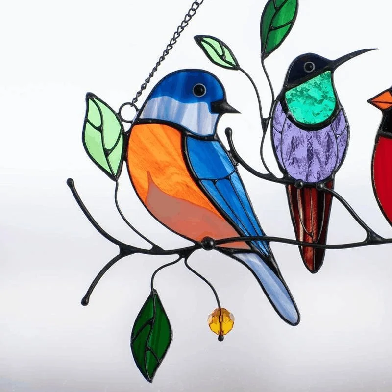 Last Day Special Sale 🐦The Best Gift-Birds Stained Window Panel Hangings🎁