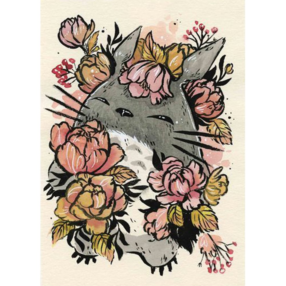Oil Paint Totoro By Numbers Coloring Picture Digital Drawing M105