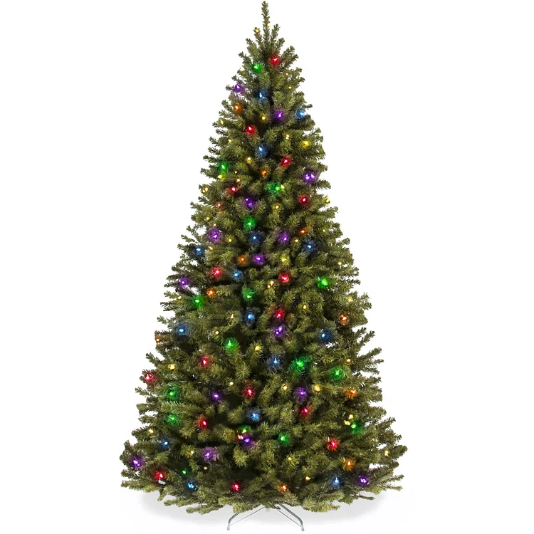 🔥kukelife🔥Pre-Lit Artificial Spruce Christmas Tree w/ Multicolored LED Lights