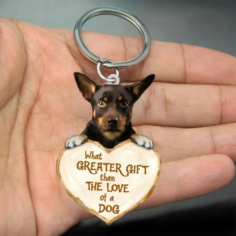 VigorDaily Australian Kelpie What Greater Gift Than The Love Of A Dog Acrylic Keychain GG069