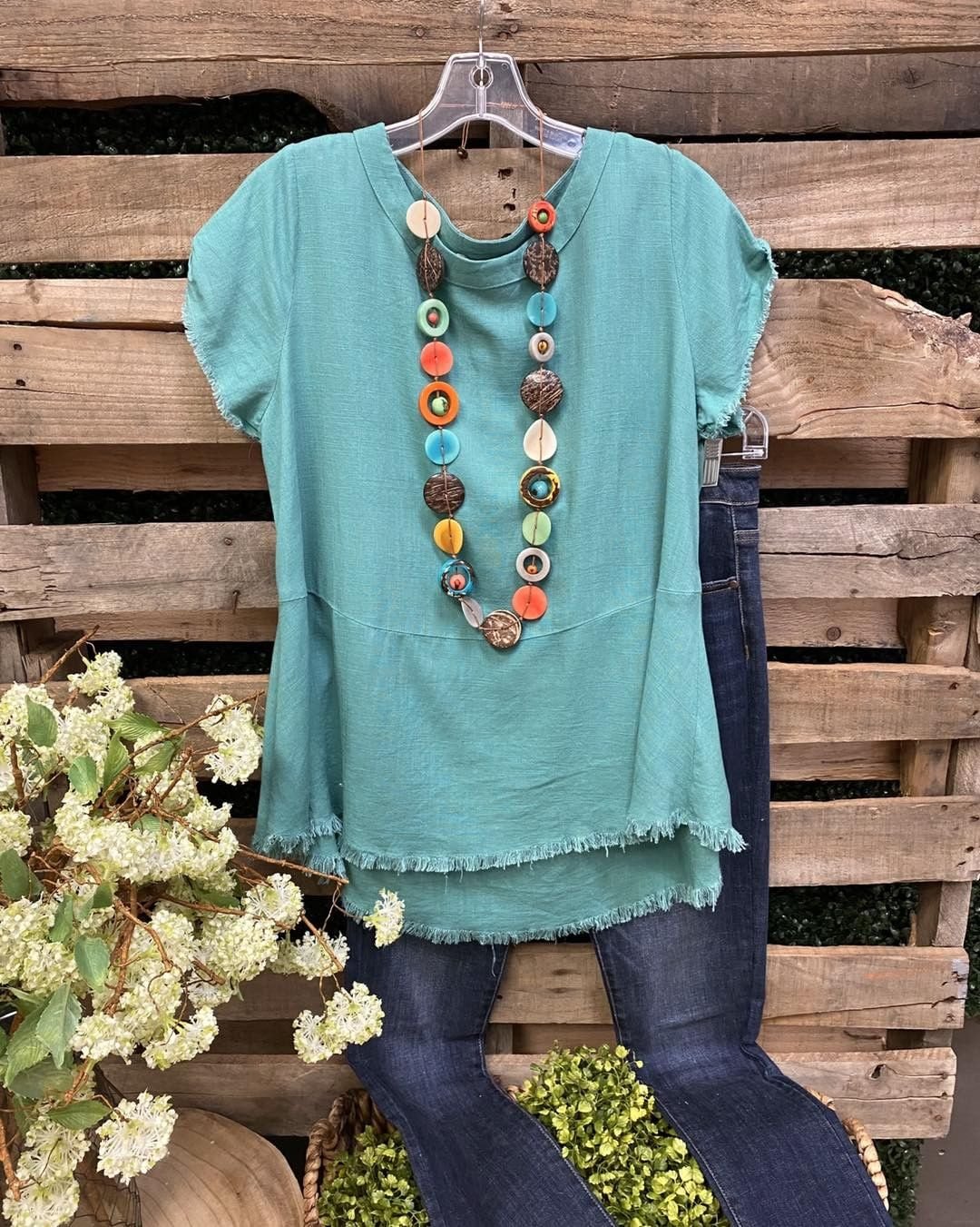 Summer round neck ladies green casual short sleeves