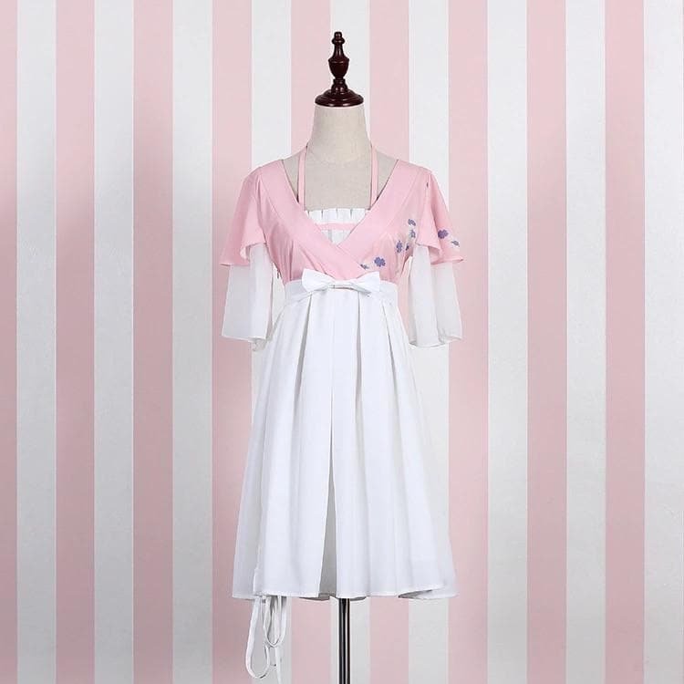 White/Blue Gradient Sakura Dress SP179798