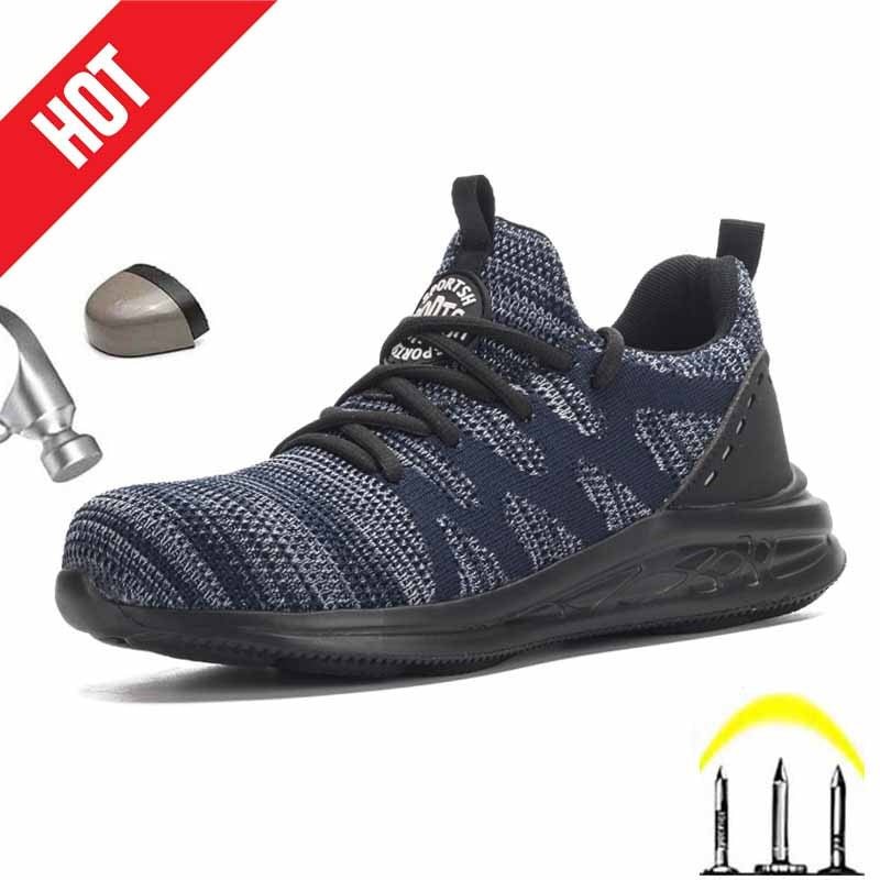Lightweight Safety Work Shoes Stab Proof Security Boots Anti-Smashing Protective Working Outdoor Sneakers Men Breathable Shoes