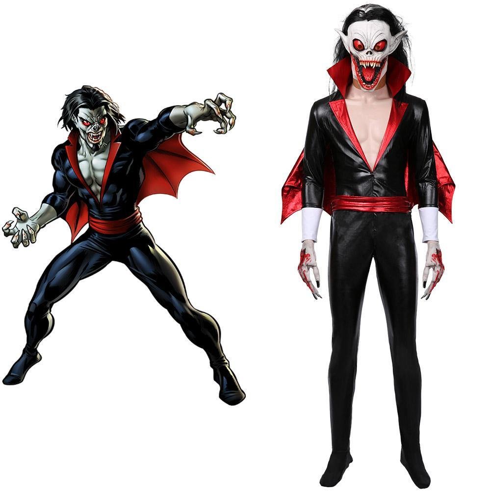 Morbius the Living Vampire Michael Morbius Jumpsuit Cosplay Halloween Karneval Teufel Kostüm Set