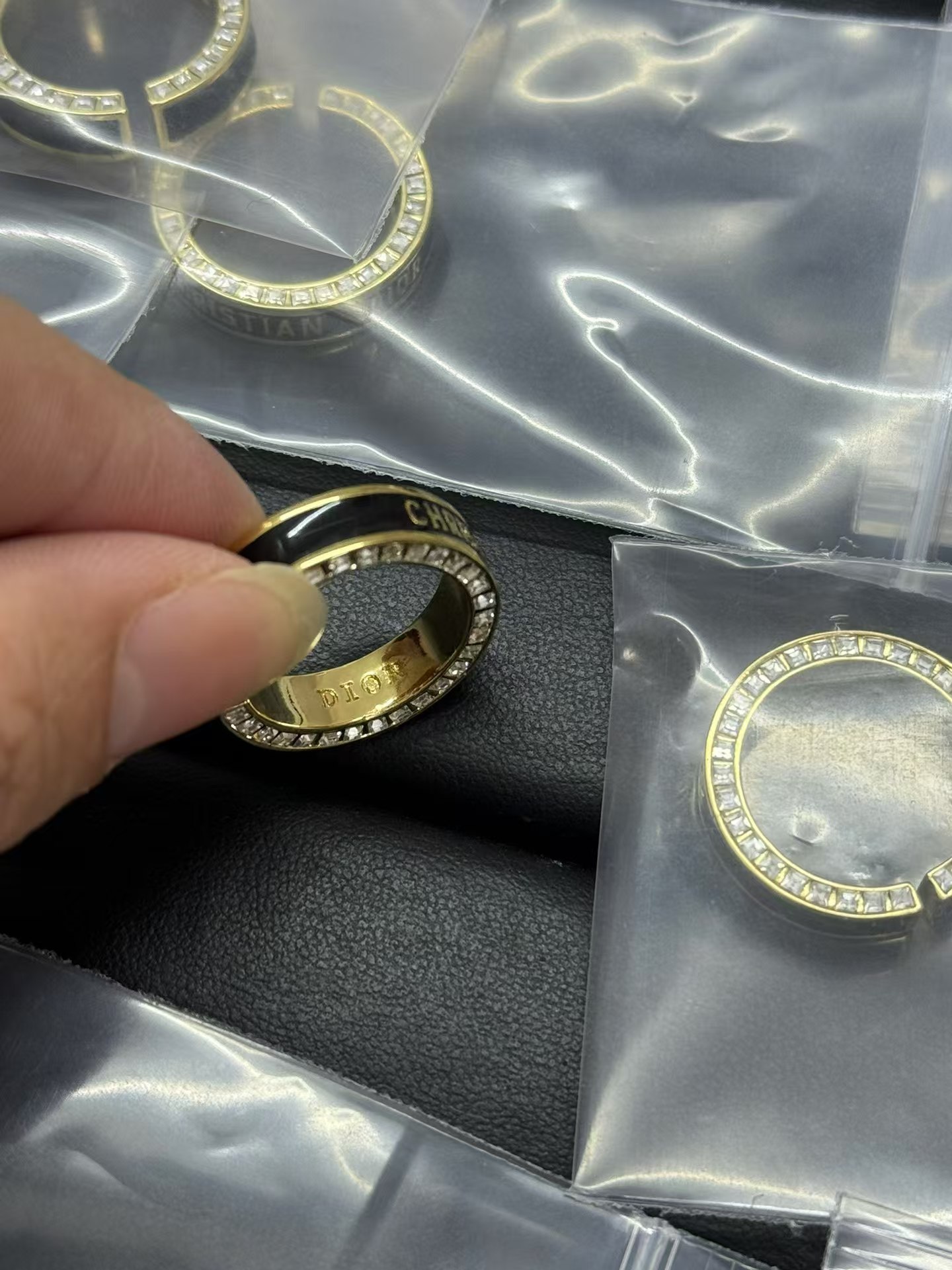 Buy replica Black Enamel CHRISTIAN DIOR Ring and replica jewelry from PICKS Jewelry