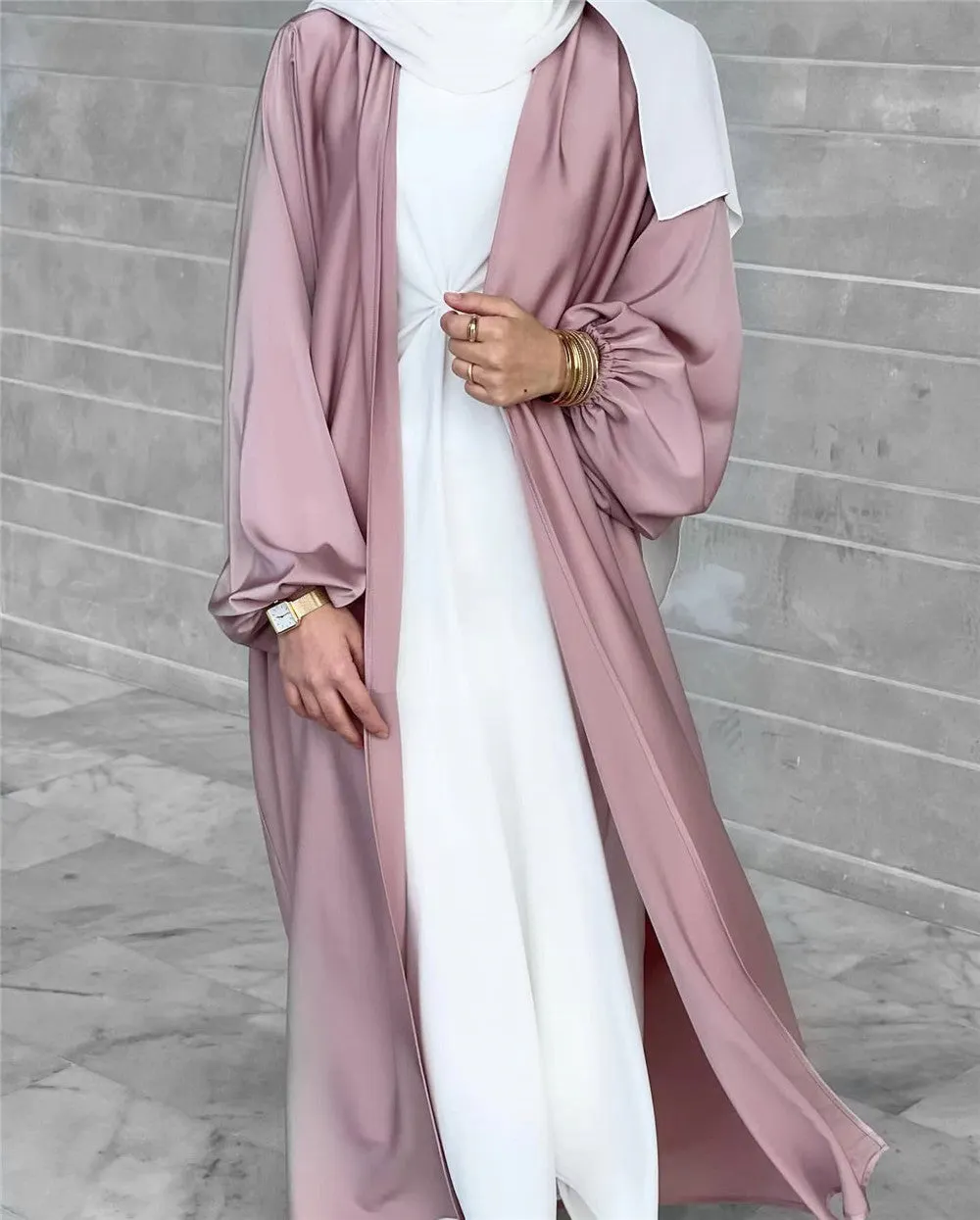 Brownm Sleeve Basic Model Cardigan Summer Colorful Elegant Dress