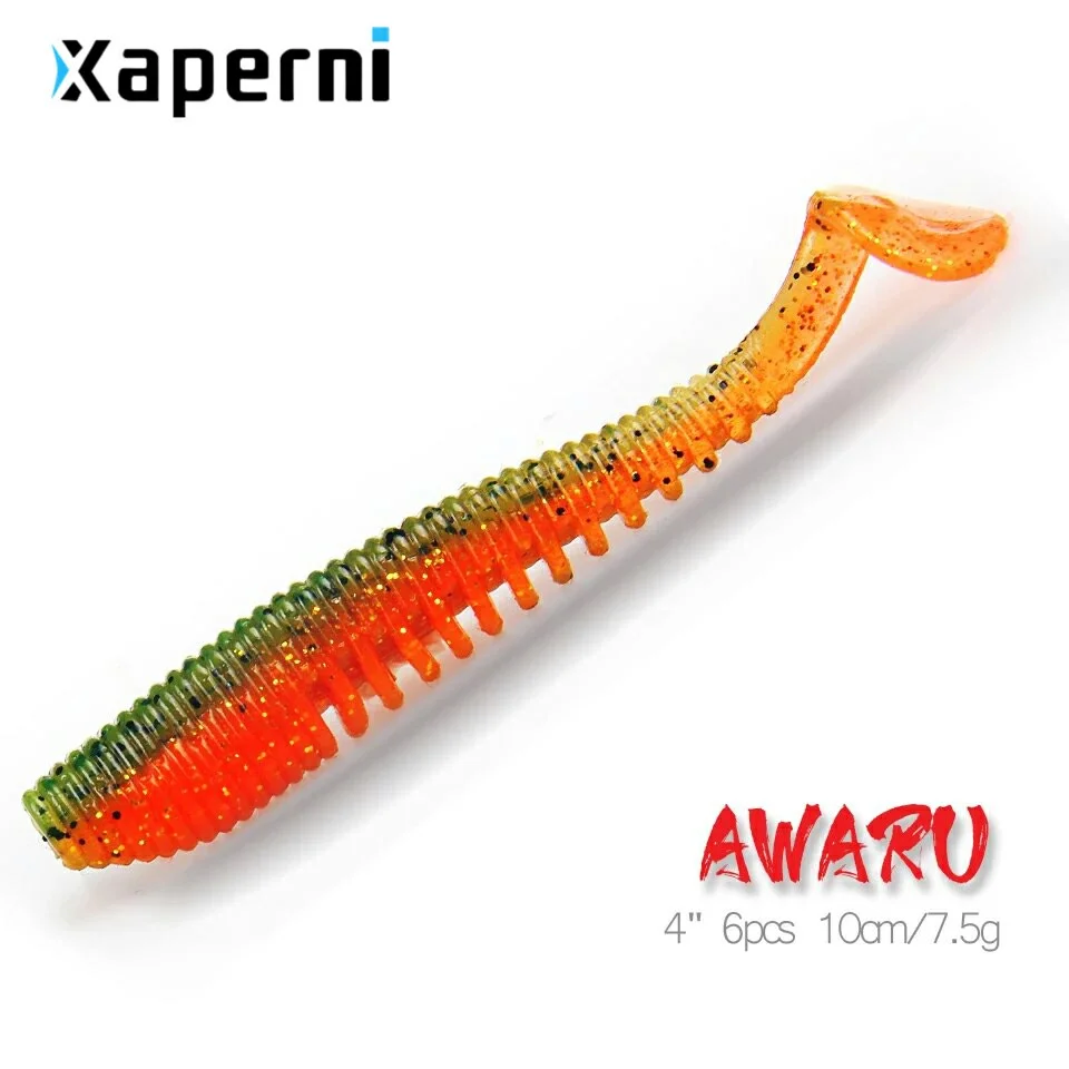 2018 Xaperni hot fishing lure Soft Bait S06  professional Lure 4" 6pcs 10cm/7.5g quality Carp Artificial Wobblers free shipping