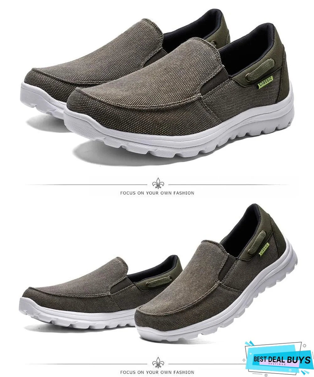 Men Canvas Casual Breathable Footwear Plus Size Flat Shoes