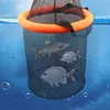Floating Fishing Bait Basket Mesh Collapsible Fish Keeper Live Fish Net Cage
