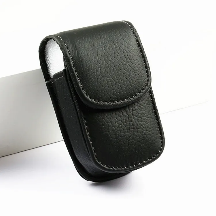 thumbnail image 2 of Portable PU Leather Glasses Case – Belt-Loop Design, Retro Style, Black/Dark Coffee, 5.9 X 2.04 X 0.98 In 2 of 6