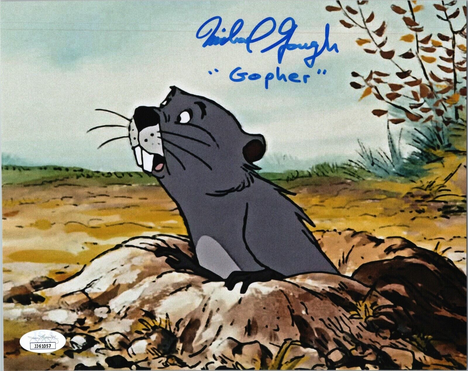 MICHAEL GOUGH Authentic Hand-Signed GOPHER ~Winnie The Pooh