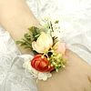 10PCS Autumn Wedding Bridal Groom Orange Pumpkin Themed Catering Guests Corsage Boutonniere Wrist Artificial Flower Bouquets