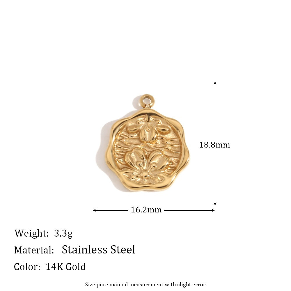 5 Pieces Fashion Irregular Heart Stainless Steel 18K Gold Plated Jewelry Making