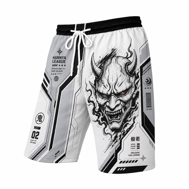 Techwear Oni Mask Athletic Shorts