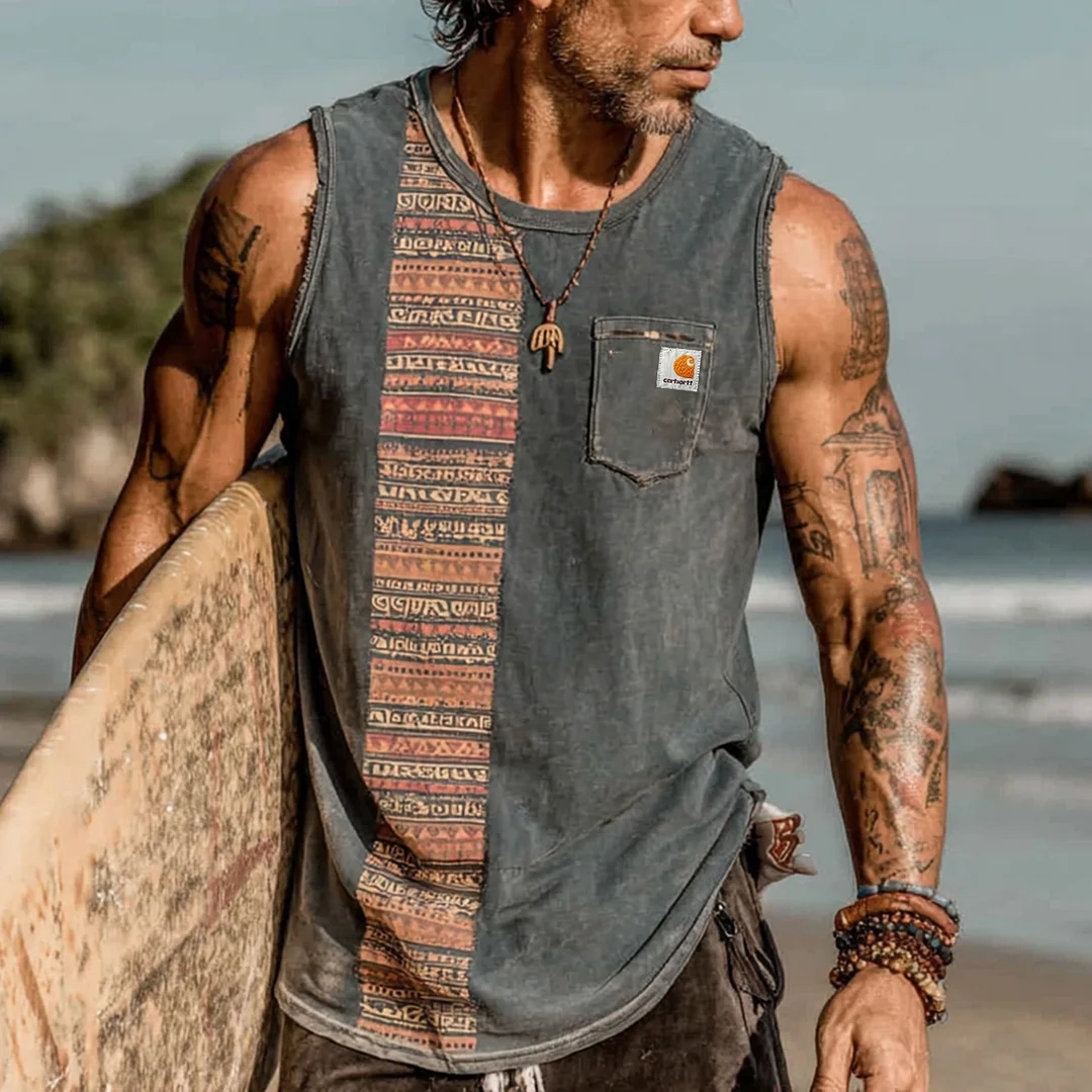 Ethnic Style Pocket Vest