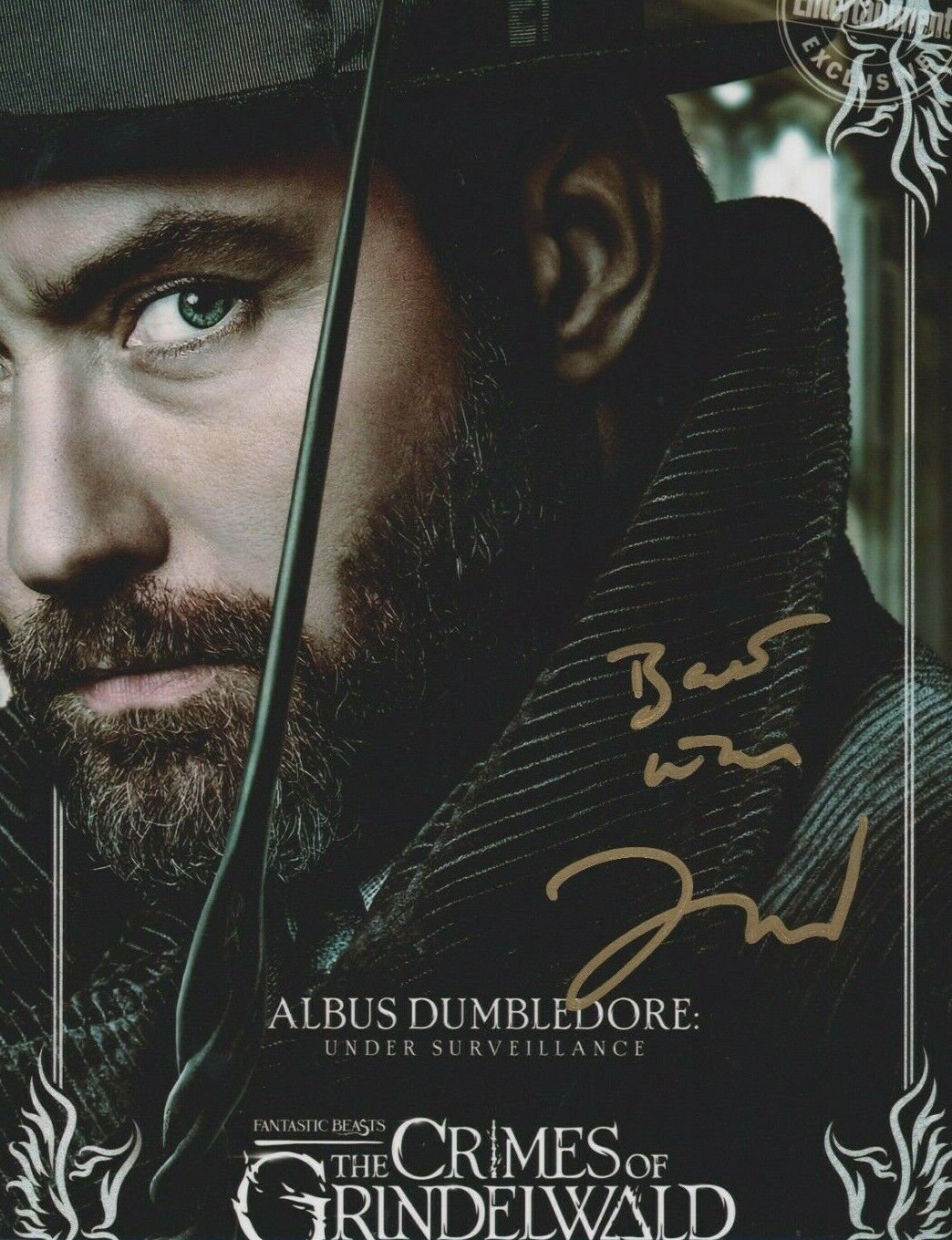 Jude Law **HAND SIGNED** 10x8 Photo Poster painting ~ Fantastic Beasts ~ AUTOGRAPHED