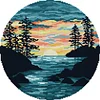 Sunset-14CT Stamped Cross Stitch Kit(31*31cm)