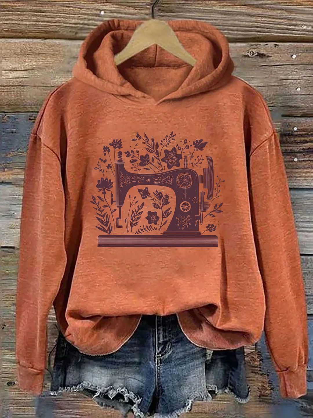 Floral Sewing Machine Lover Hoodie