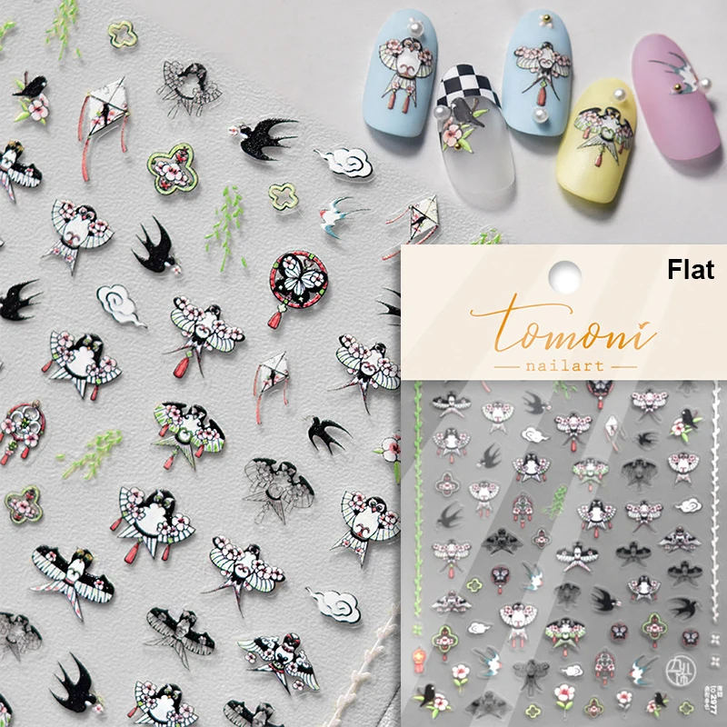 Elinlin Chic Summer Nails – Colorful Flower Swallow Pearl Nail Art Stickers for Trendy Manicures  