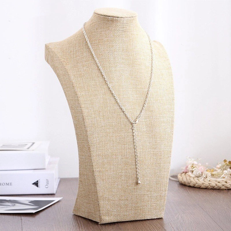 1 Piece Flannel Minimalist Solid Color Jewelry Display Bust