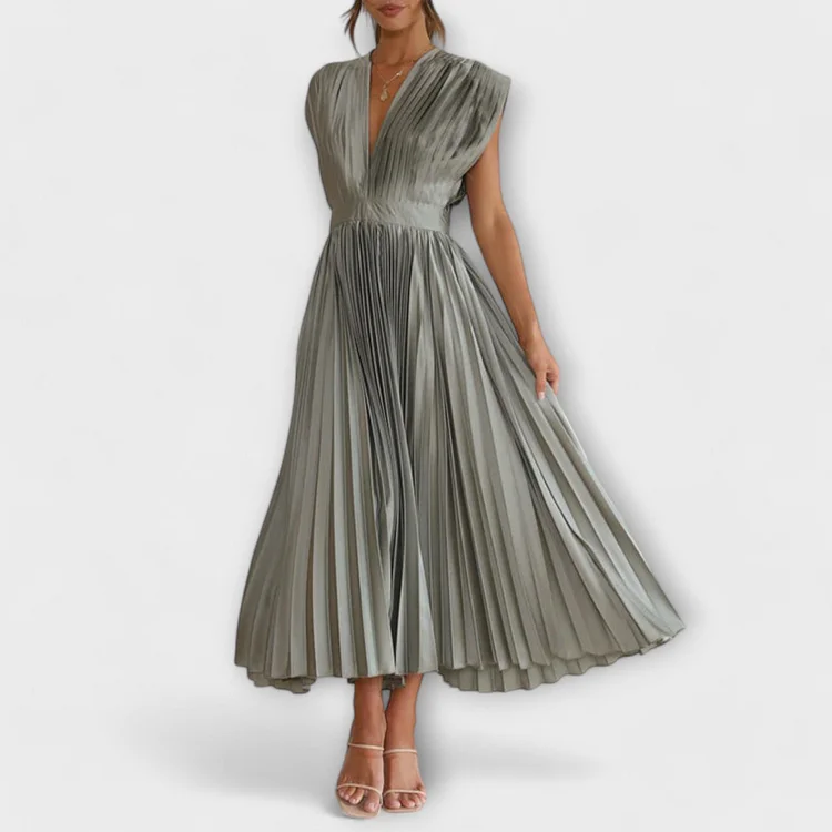 V-Neck Adjustable Back Tie Dress
