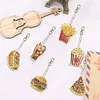 6Pcs DIY Diamond Painting Hamburger Keychain