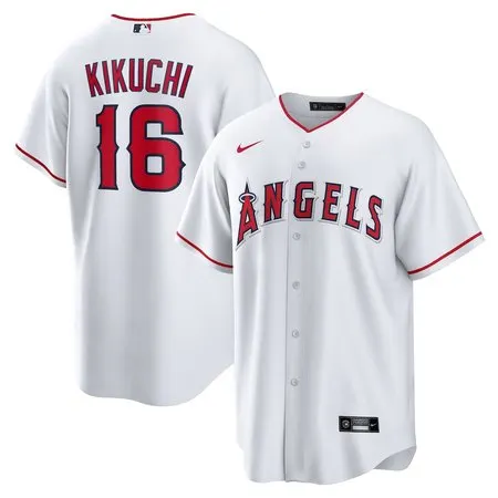Men's Los Angeles Angels #16 Yusei Kikuchi  White Home Replica Jersey