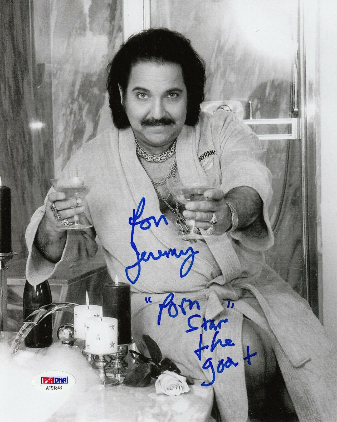 Ron Jeremy Autographed Porn Star Bathtub 8x10 Photo Poster painting PSA/DNA COA