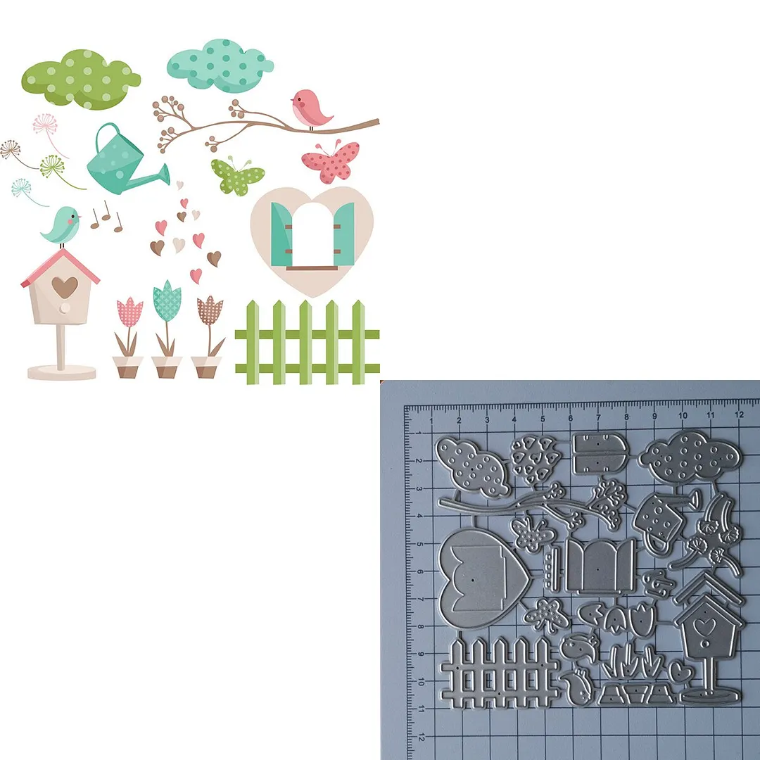 Flower Grass Set Paper Cut Metal Craft Dies Card Making Stencils Diy Manual Scrapbooking New Embossing Dies 2021