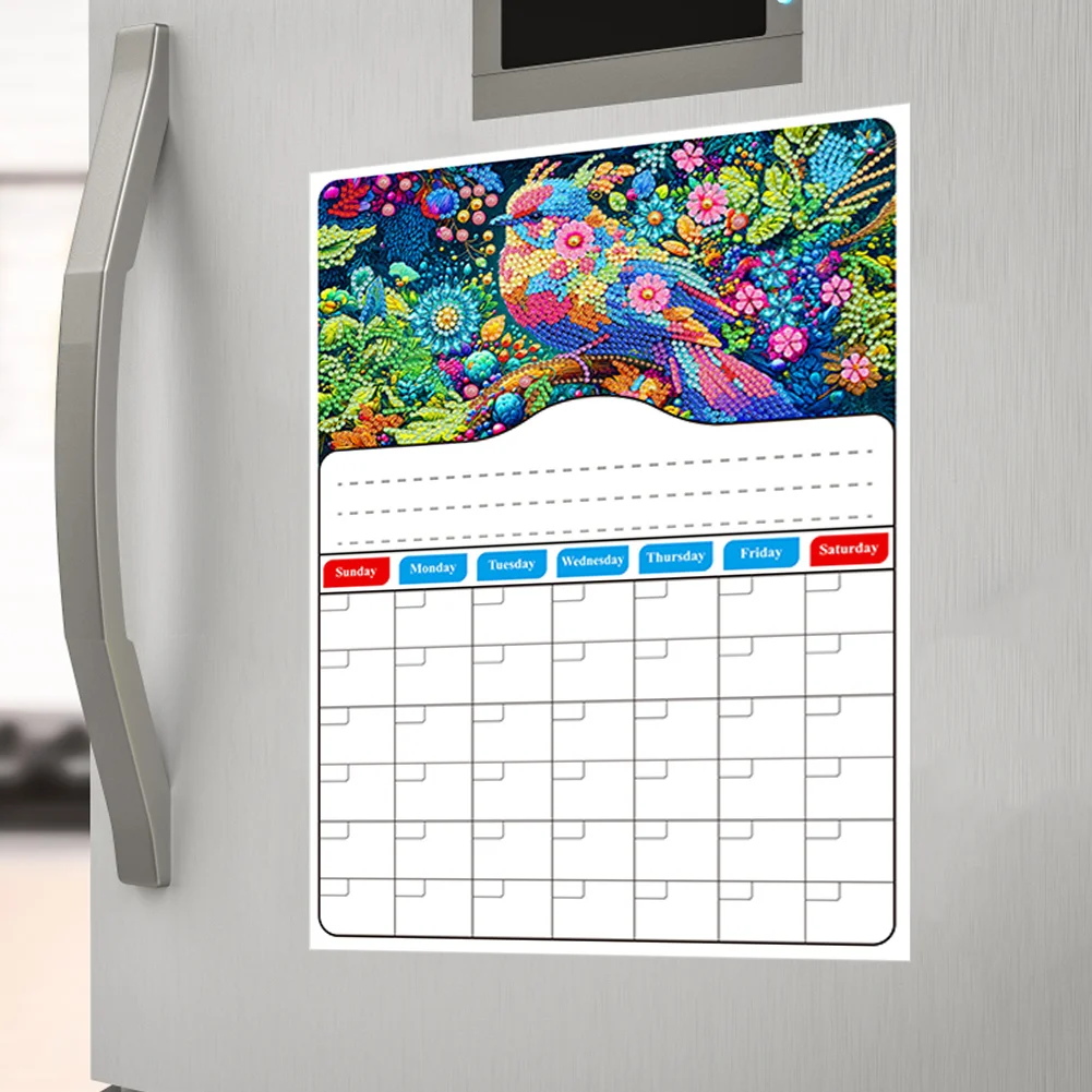 Bird On Branch Diamond Painting Fridge Stickers Calendar for Fridge Whiteboard