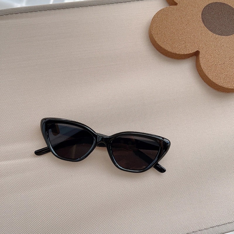Minimalist Classic Style Solid Color Acrylic Cat Eye Full Frame Kids Sunglasses
