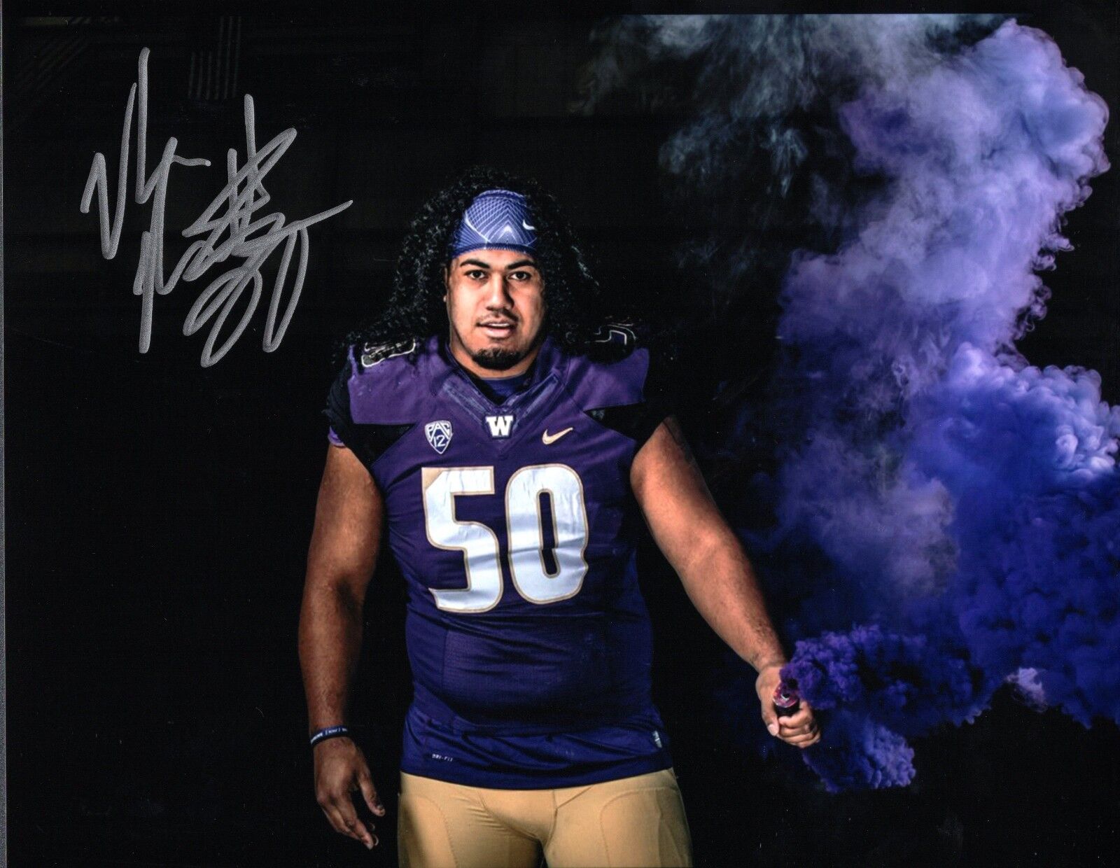 Vita Vea 8x10 Photo Poster painting #2 Autographed Signed AUTO UW Huskies Purple Haze