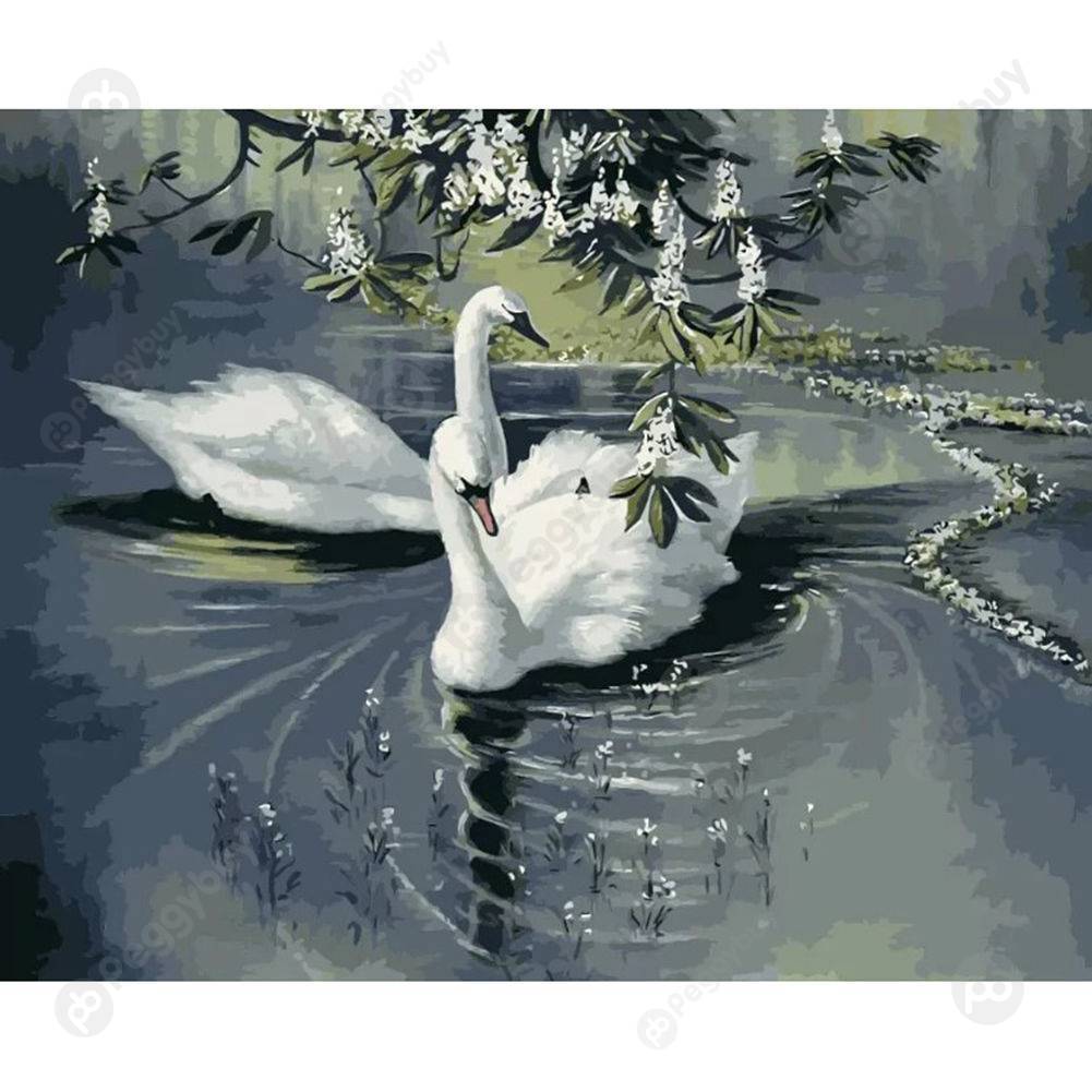 

40*50CM Paint By Numbers-Swan Love, 501 Original