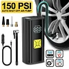 Electric Tire Inflator 150 PSI LCD Display Portable Car Air Compressor Air Pump