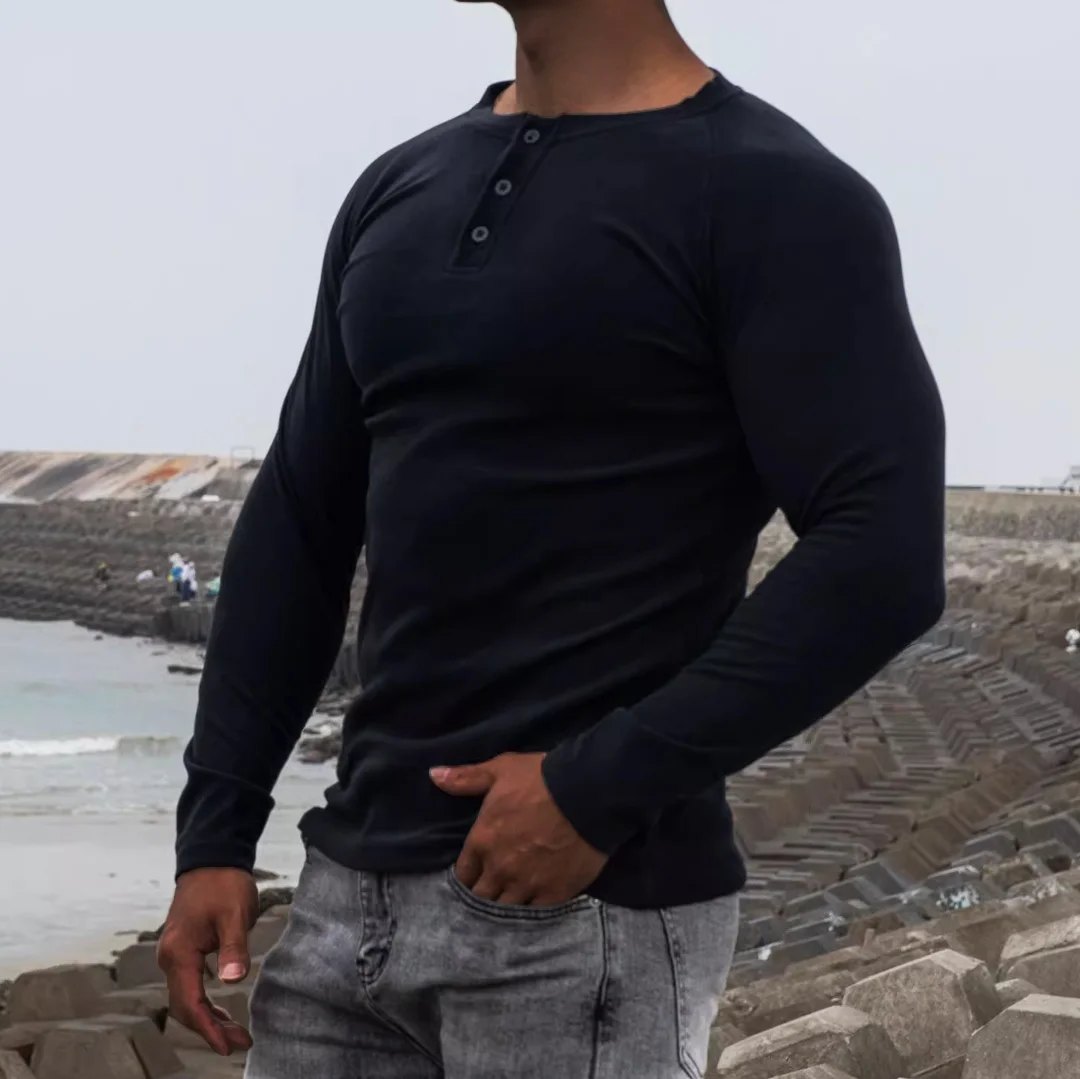 Men's Fitness Henley T-Shirt-inspireuse