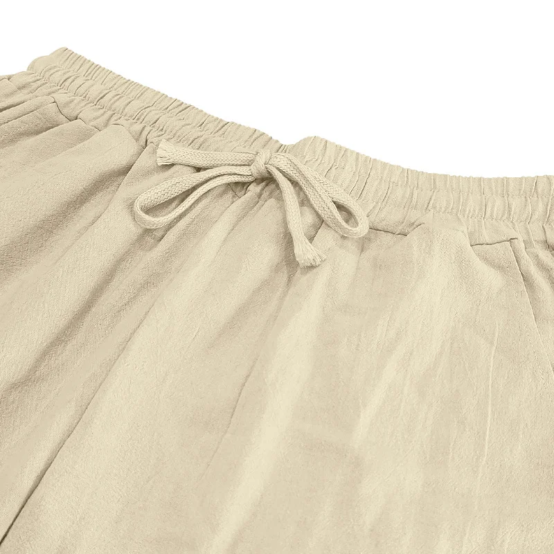 Men's Linen Plain Comfort Breathable Full Length Casual Pants