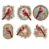 6Pcs Diamond Painting Acrylic Christmas Bird Fridge Magnet