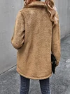 Solid Color Fleece Lining Long Sleeves Coats