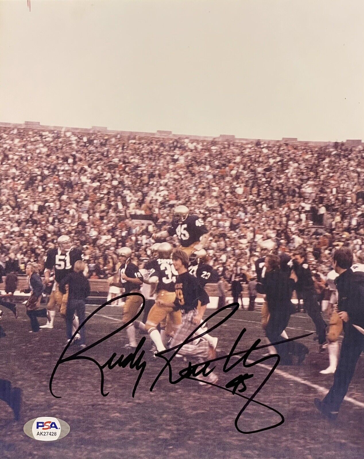 Rudy Ruettiger Signed Autographed Notre Dame Fighting Irish 8x10 Photo Poster painting Psa/Dna