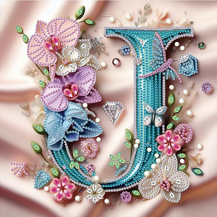 Letter J 30*30cm (Canvas) Special Shaped Drill Diamond Painting gbfke