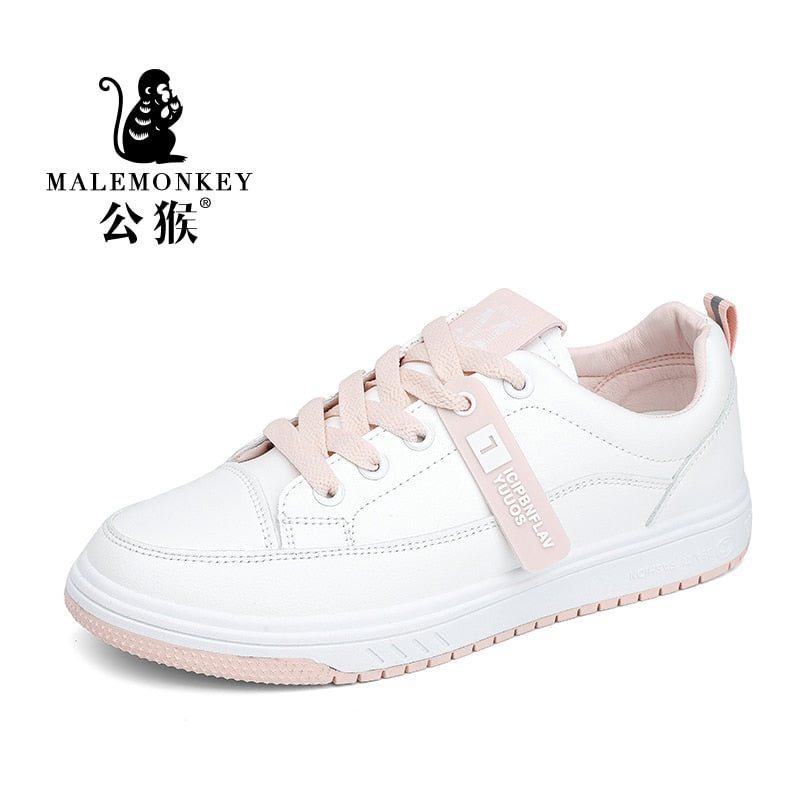 Casual White Shoes Women Flats 2021 Autumn Platform Sneakers Breathable Shoes Outdoor Sports Women Shoes Comfortable Lace Up
