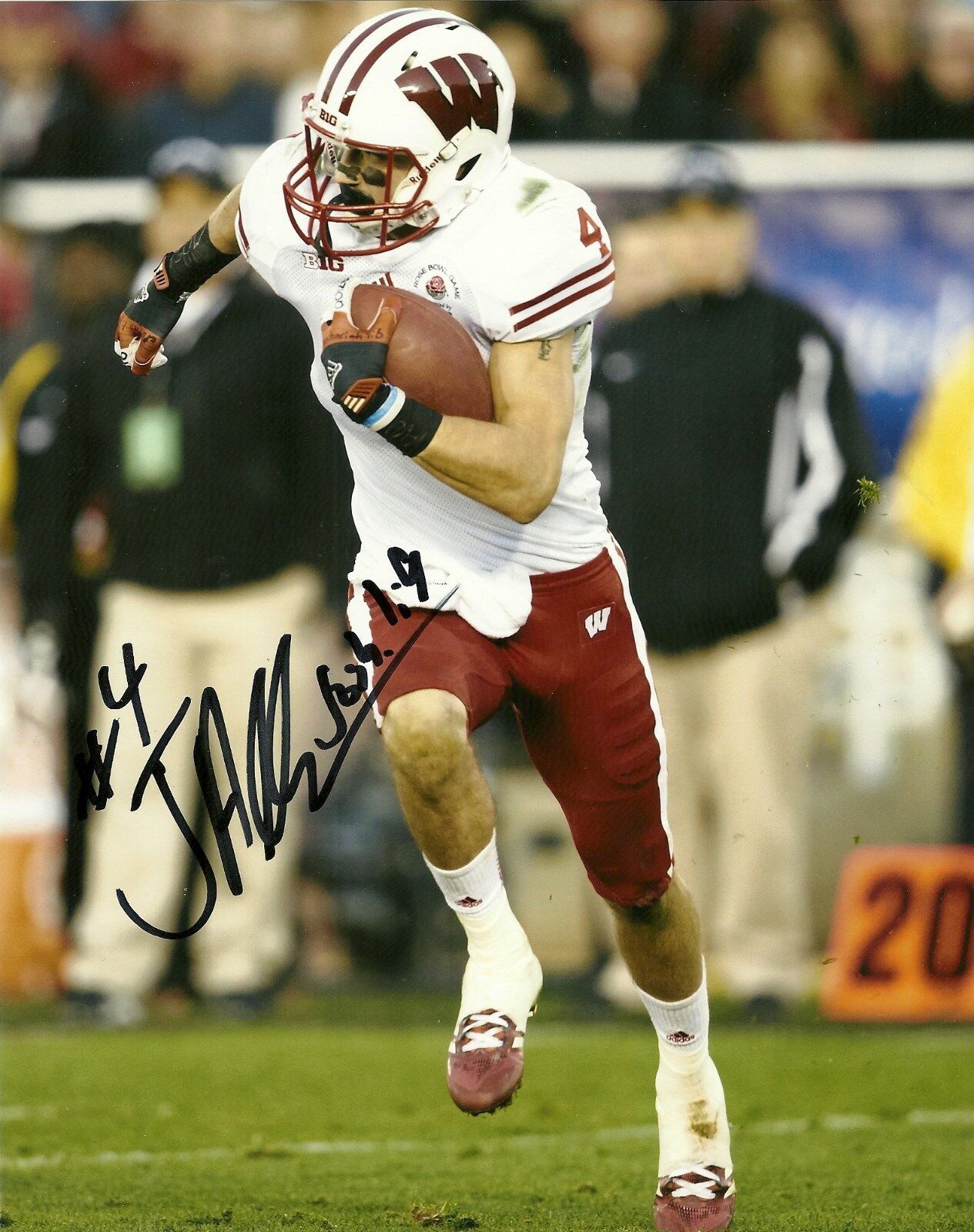 GREEN BAY PACKERS JARED ABBREDERIS SIGNED WISCONSIN BADGERS 8X10 Photo Poster painting W/COA