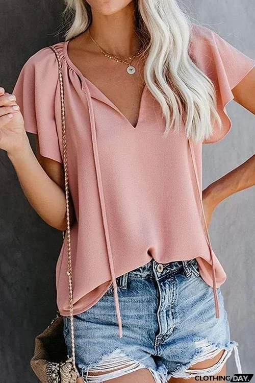 V Neck Loose Blouse